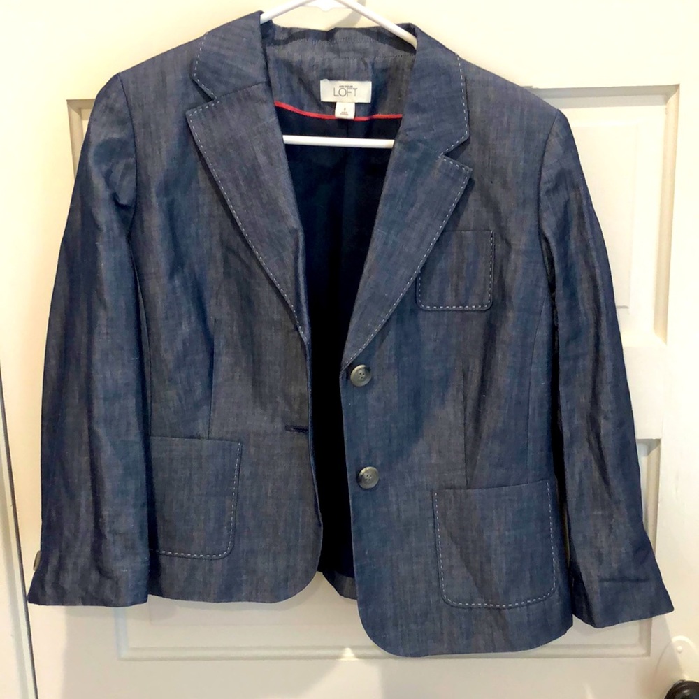 LOFT stitch denim lightweight suit jacket blazer